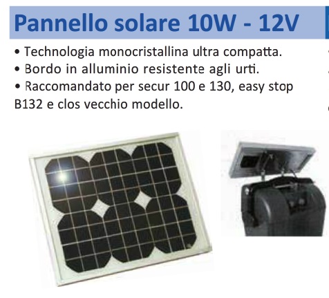 PANNELLO SOLARE DA 14 W CON SUPPORTO X SECUR Macchine e Batterie 